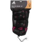 PACK PROTECCIONES SKATE GEAR JUNIOR NEGRO-ROSA