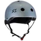 S1 MINI LIFER SILVER GLOSS GLITTER HELMET
