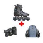 FLYING EAGLE F3 DRAGONFLY BLACK INLINE SKATE PACK