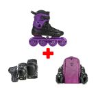 PACK DE PATINES EN LÍNEA FLYING EAGLE F4 RAVEN LILA