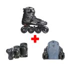PACK DE PATINES EN LÍNEA FLYING EAGLE F5S ECLIPSE NEGRO PRO