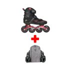 PACK DE PATINES EN LÍNEA FLYING EAGLE DRIFT-2 NEGRO-ROJO