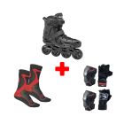 PACK PATINES EN LÍNEA SEBA E3 80 NEGRO