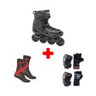 PACK PATINES EN LÍNEA SEBA E3 80 PREMIUM NEGRO