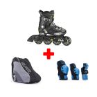 FILA NRK JR BOY BLACK-LIME-BLUE  KIDS INLINE SKATES PACK