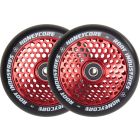 RUEDAS SCOOTER ROOT HONEYCORE 120MM NEGRO-ROJO (PACK 2)