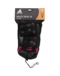 PACK PROTECCIONES SKATE GEAR JUNIOR NEGRO-ROSA