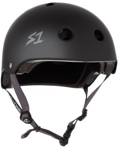 S1 LIFER BLACK MATTE GREY STRAPS HELMET