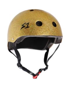 S1 MINI LIFER GOLD GLOSS GLITTER HELMET