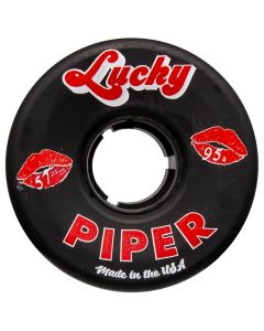 RUEDAS QUAD PIPER LUCKY 57MM 95A BLACK-BLACK (PACK 4)