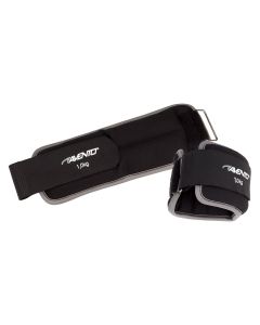 AVENTO BALLASTED WRIST ANKLET 1KG BLACK (2 PACK)