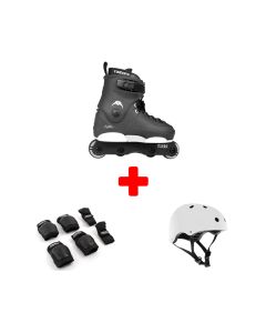PACK DE PATINES INFANTILES AGRESIVO RAZORS GENESYS JUNIOR 4W NEGRO-BLANCO