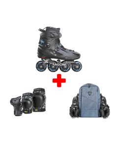 FLYING EAGLE F3 DRAGONFLY BLACK INLINE SKATE PACK