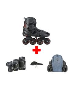 FLYING EAGLE F3S+ ORIGAMI BLACK INLINE SKATE PACK