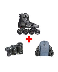 PACK DE PATINES EN LÍNEA FLYING EAGLE F5S ECLIPSE NEGRO PRO