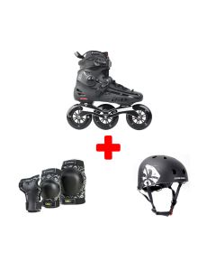 PACK DE PATINES EN LÍNEA FLYING EAGLE F110X NEGRO