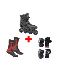 SEBA E3 80 BLACK INLINE SKATE PACK