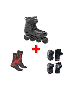 PACK PATINES EN LÍNEA SEBA E3 80 PREMIUM NEGRO