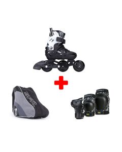FLYING EAGLE S6T BLACK  KIDS INLINE SKATES PACK