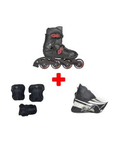 INFANTIL PLAYLIFE RIDDLER BLACK-CHERRY YOUTH INLINE SKATE PACK