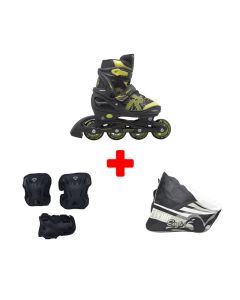 INFANTIL ROCES JOKEY 3.0 BLACK-LIME YOUTH INLINE SKATE PACK
