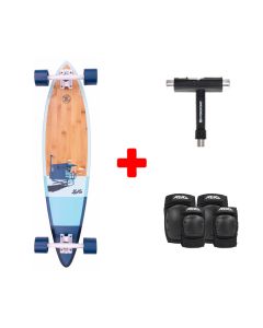PACK DE LONGBOARD Z-FLEX BAMBOO PINTAIL AZUL 38''