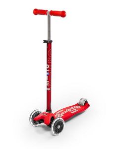 PATINETE MAXI MICRO DELUXE ROJO LED