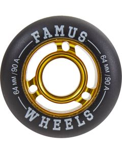 RUEDA FAMUS 64MM 90A DORADO (UNIDAD)