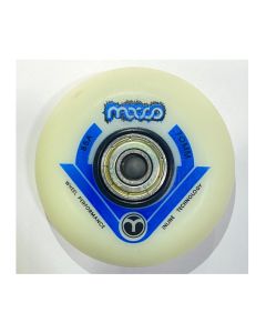 RUEDA POWERSLIDE MOCCO 70MM 85A BLANCO-AZUL + ABEC7 (UNIDAD) (MUESTRA)