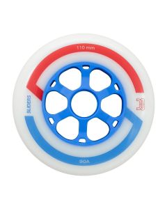RUEDAS FR SLIDERS 110MM 90A BLANCO-AZUL (PACK 6)