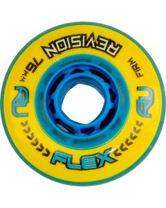 REVISION FLEX FIRM 76MM 80A BLUE-YELLOW WHEELS (4 PACK)