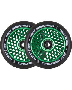 RUEDAS SCOOTER ROOT HONEYCORE 110MM NEGRO-VERDE (PACK 2)