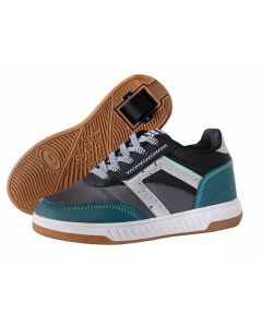ZAPATILLAS CON RUEDAS BREEZY ROLLERS KICKS TURQUESA-GRIS-NEGRO